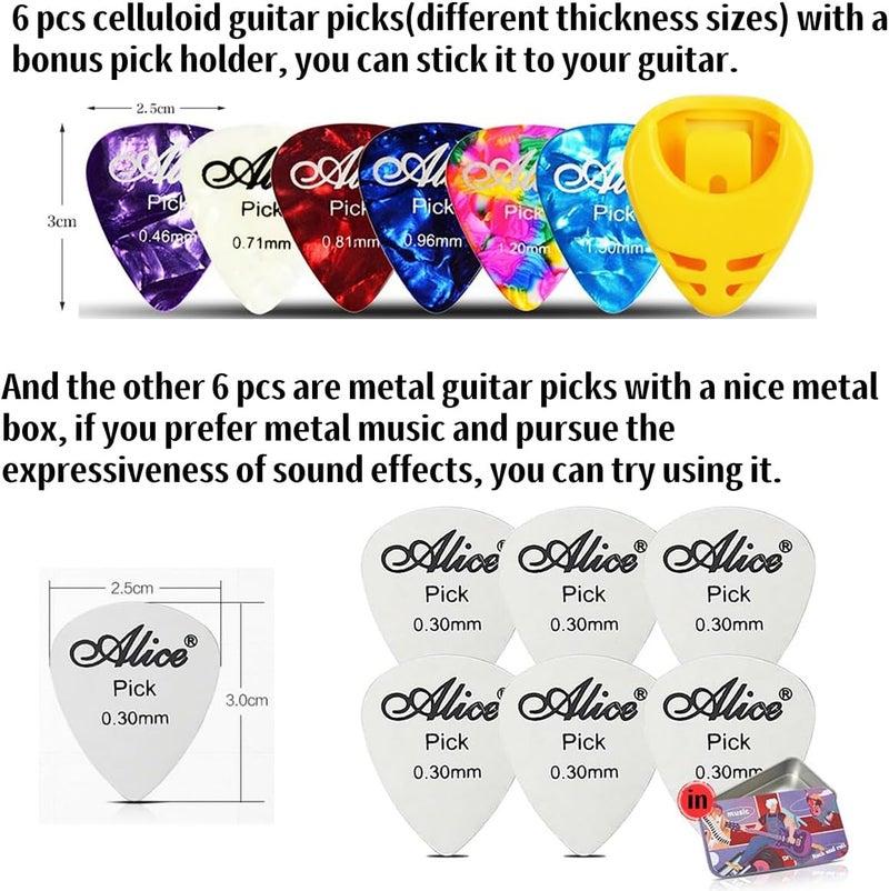 RockCheems Guitar Accessories - 1 Bass/Ukulele/Guitar Phone Holder for Live Broadcast Video Recording, 1 Guitar Tuner Clip On With Free Guitar Picks - Image 5